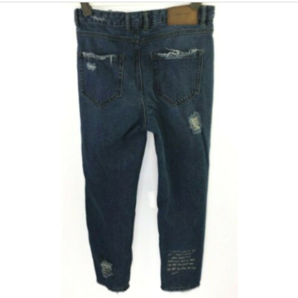 Zara Trafaluc Jeans 4 Destroyed Tapered Crop